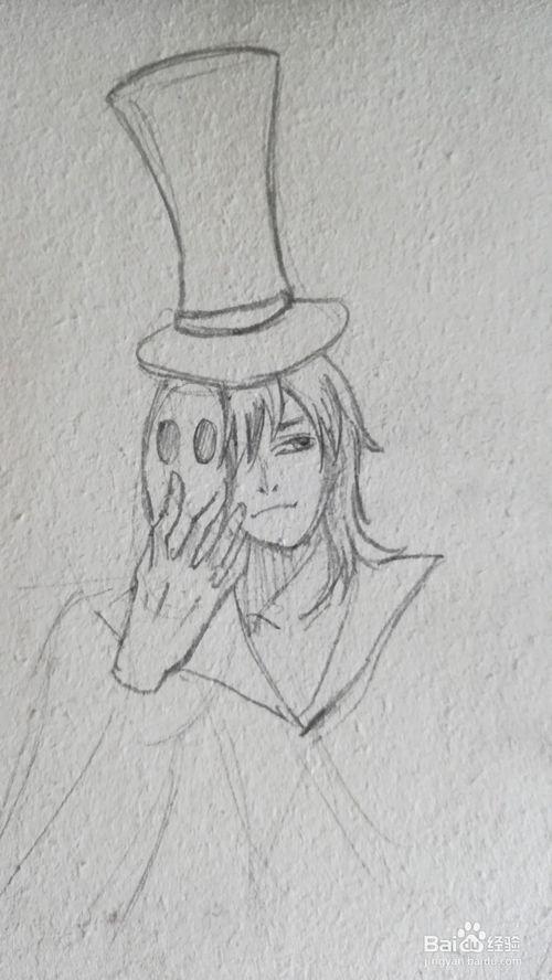 3 第三步画出第五人格的杰克的头发和脸型 4 第四步画出第五人格杰克