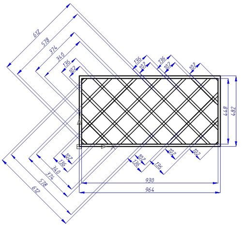 谁能帮我做个cad图纸 是酒格的 布局要和下面的一样 我的尺寸是964