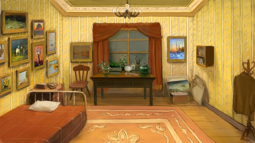 老画家动画场景