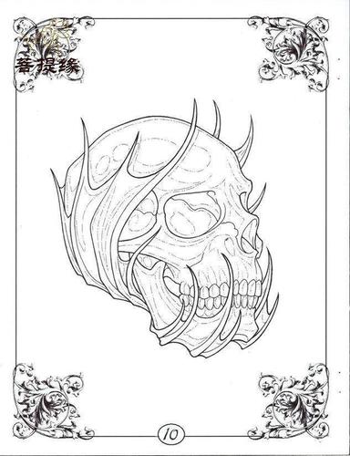 我是雕刻师,菩提缘死神骷髅纹身雕刻素描手稿(第二十八期)