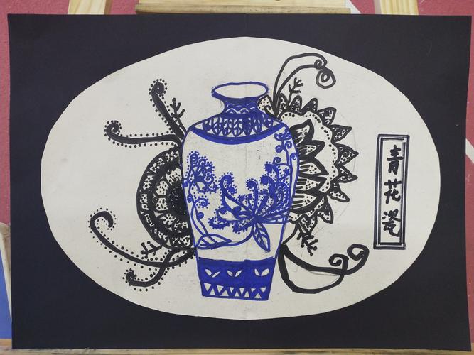 线描(青花瓷)作者年龄:8岁