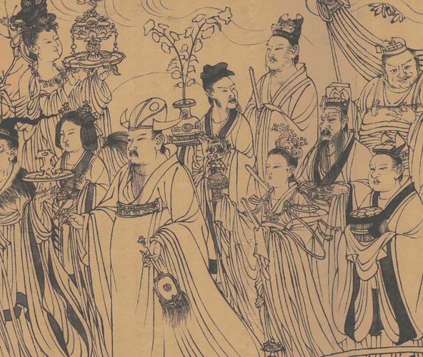 吴道子   画面以道教故事为题材   作品没有着任何颜色   仅