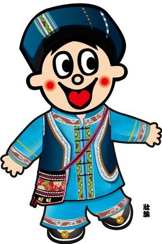 壮族男生服饰简笔画