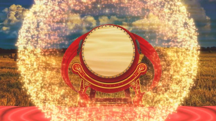 视频素材 舞台背景 配乐歌舞 民乐《丰收锣鼓》