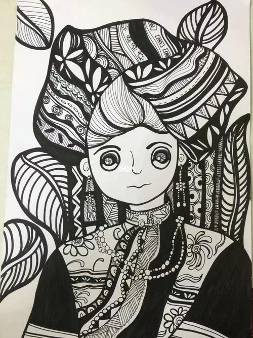 少儿创意民族人物画_民族_文化_绘画
