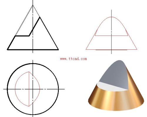 机械制图习题圆锥的截交线补画空缺的线条