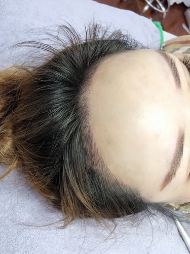 做前我确实脑门大,比我大的人不多了,我喜欢纹发际线纹绣发际线效果图