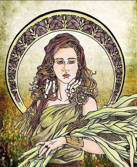 德美忒尔 ( demeter ),古希腊神话中掌管土地的农业与丰收女神.