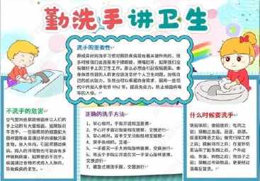 勤洗手多开窗通风的手抄报 洗手日手抄报