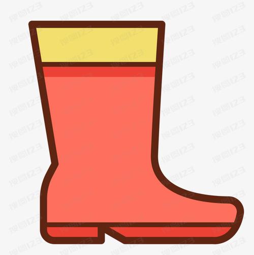 卡通红色的雨鞋设计