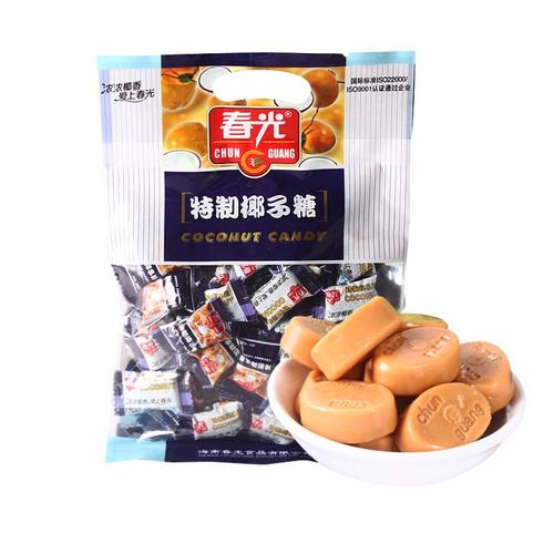 春光椰子糖传统特制228g袋装牛奶糖果零食海南特产奶糖视频