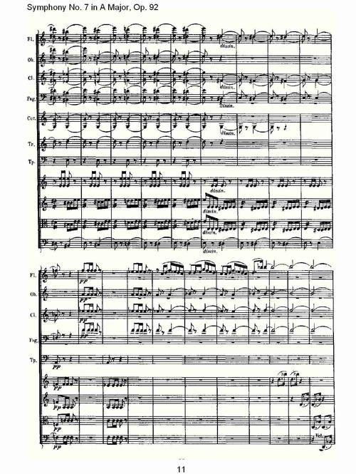总谱:a大调第七交响曲 op.92 第四乐章