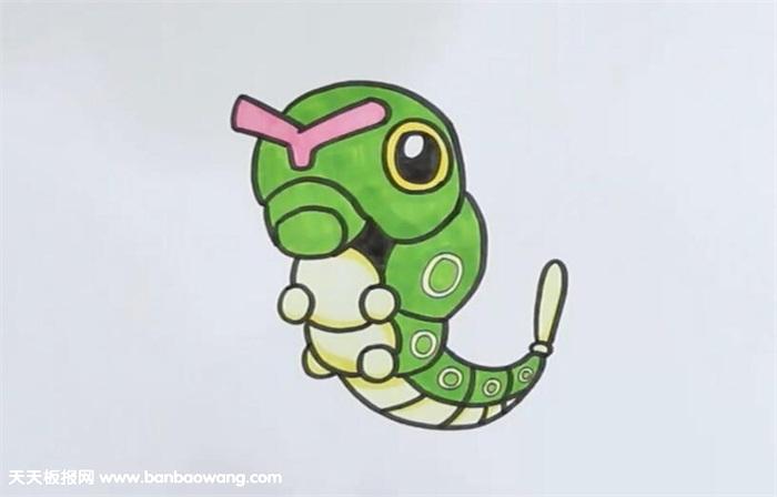 绿毛虫超进化怎么画