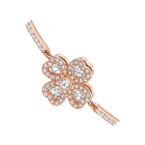 swarovski施华洛世奇时尚可旋转四叶草或花朵手镯手链镀玫瑰金色
