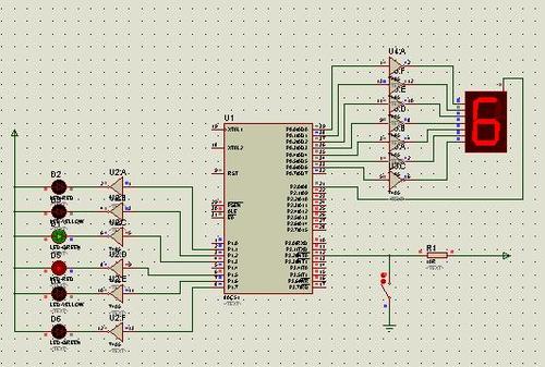 单片机红绿灯电路图