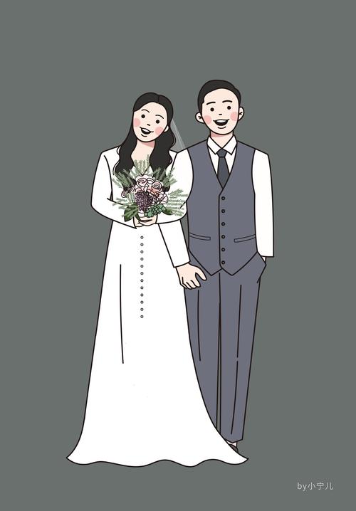 卡通婚纱照
