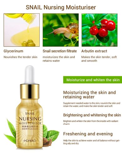 rorec snail moisturizing anti aging essence whitening serum