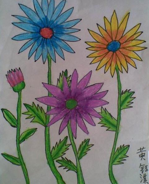 关于菊花的儿童画图片大全以菊花为主题的儿童画
