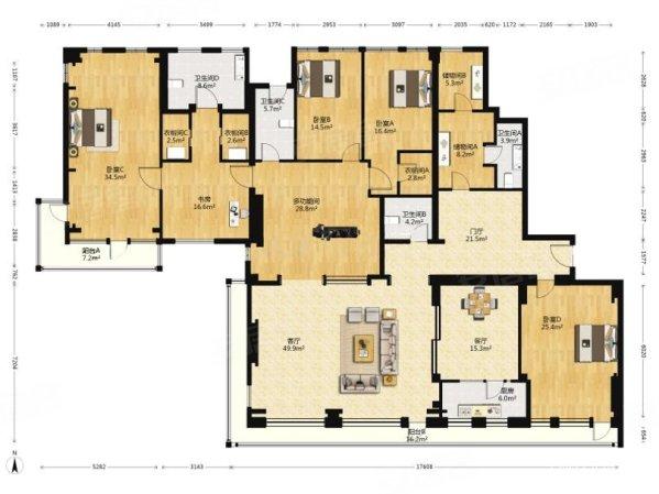 复地首府4室2厅4卫402.45㎡南北2980万