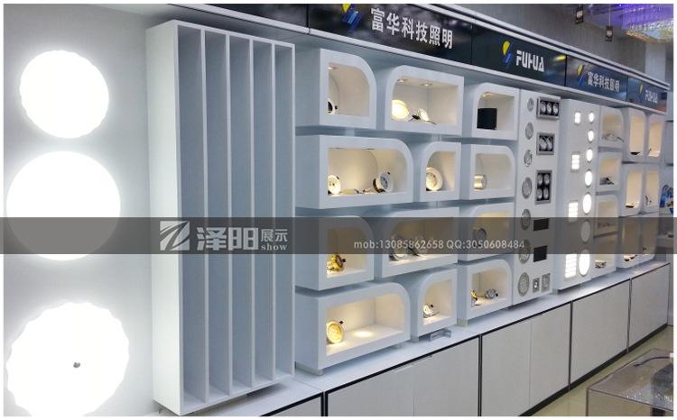 led照明灯饰吸顶灯筒灯蜡烛泡烤漆定制展示柜商业照明展架试灯台