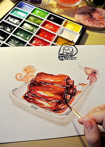 金鱼手绘美食——糖醋排骨