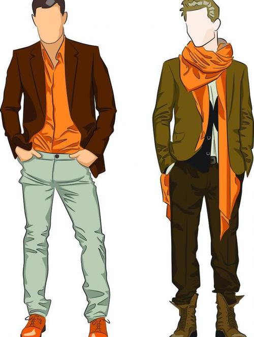 手绘时尚男模图片