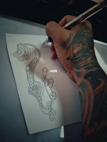 如意纹身#纹身手稿#重庆纹身-#黑羽刺青_纹身_刺青_如意_黑羽刺青