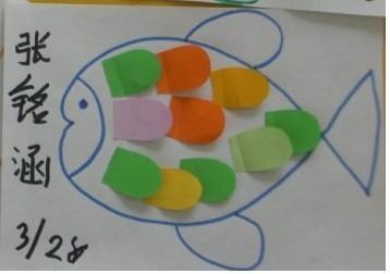 一组果儿在幼儿园亲子班的作品!骄傲中