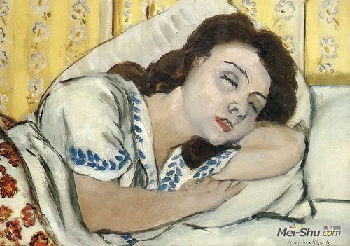 《玛格丽特睡眠画像》亨利·马蒂斯(henri matisse)高清作品欣赏