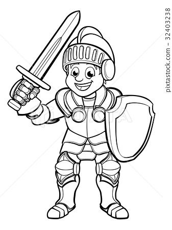 图库插图: knight cartoon character