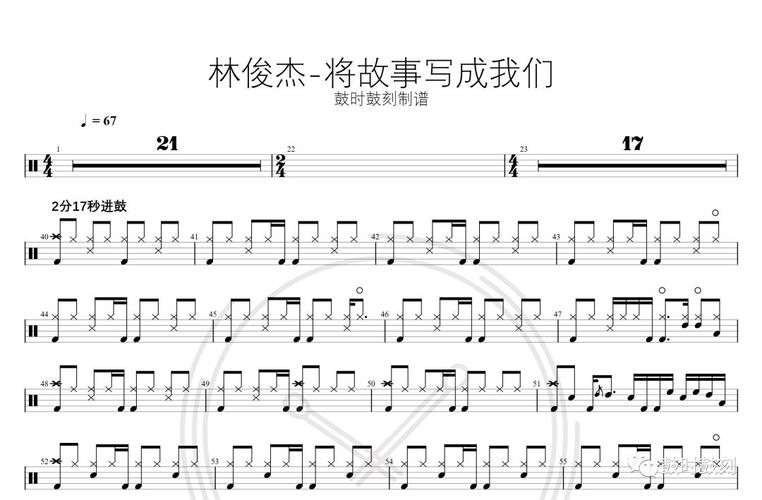新歌速递|林俊杰 - 把故事写成我们 原版鼓谱