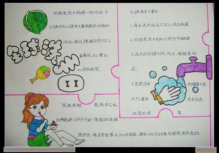 洗手为主题的手抄报 安全主题手抄报