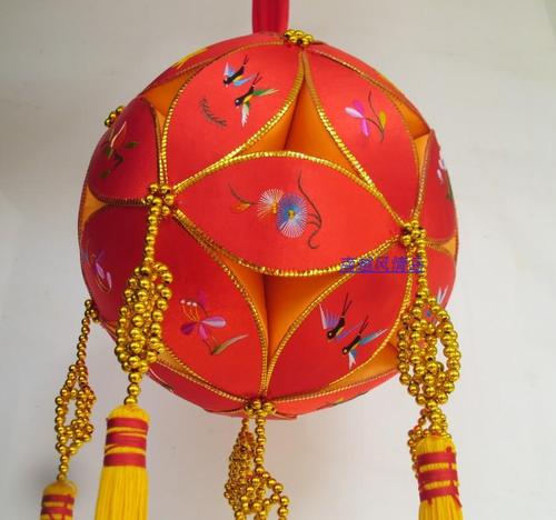 片绣球 25cm30 广西绣球 结婚礼品 手工挂饰 爆版玉玲珑绣球壮绣