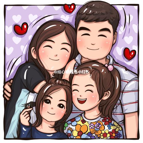 可可爱爱全家福305_全家福_幸福一家全家福_文化_绘画