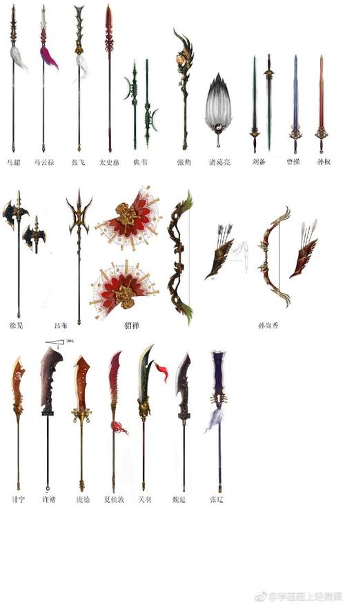 刀,枪,棍,棒,弩,斧等150种各式武器画法,狂拽炫酷吊炸天!