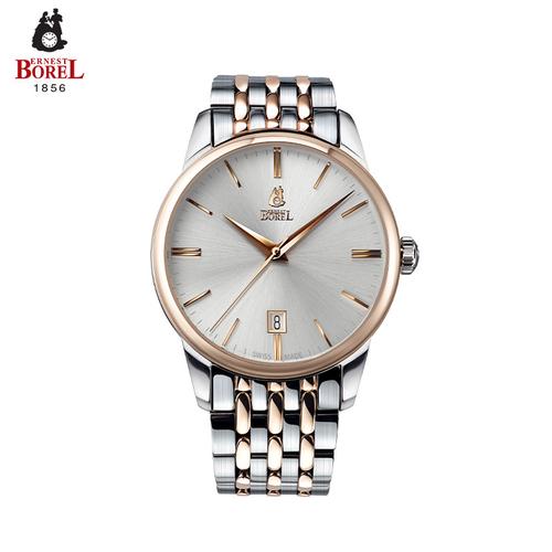 ernestborel传承系列简约大开面自动机械钢带男士手表n0432g0amn2n