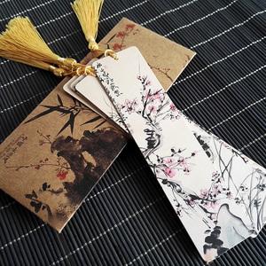 中国古风纸质书签流苏穗子 创意古典文学梅兰竹菊 老师同学小礼品