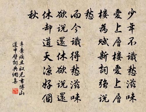 辛弃疾丑奴儿·书博山道中壁书法作品欣赏