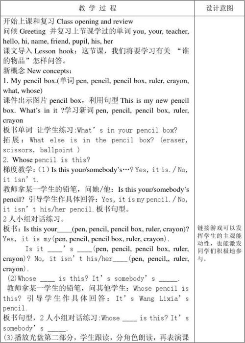 2014小学英语冀教版四年级下册英语unit1教案 (带反思设计意图)