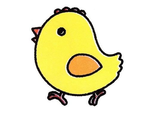 小鸭的简笔画彩色