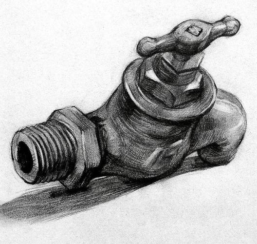 来自美院的一组水龙头静物素描画图片