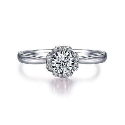 【捧花】 白18k金群镶钻戒求婚钻石戒指