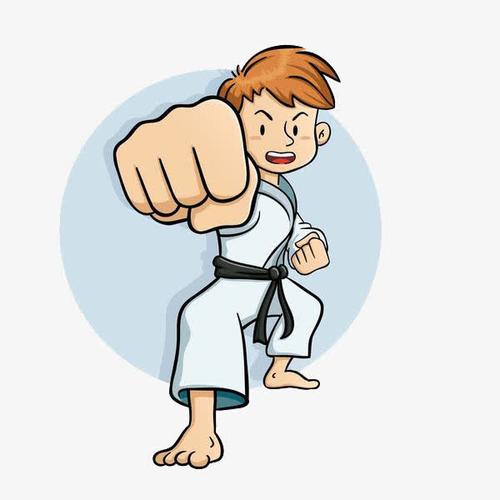 跆拳道出拳的男孩