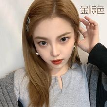 暖棕色奶茶咖棕极浅金亚麻黄色金珊瑚色蜜糖棕染发膏染发剂显白