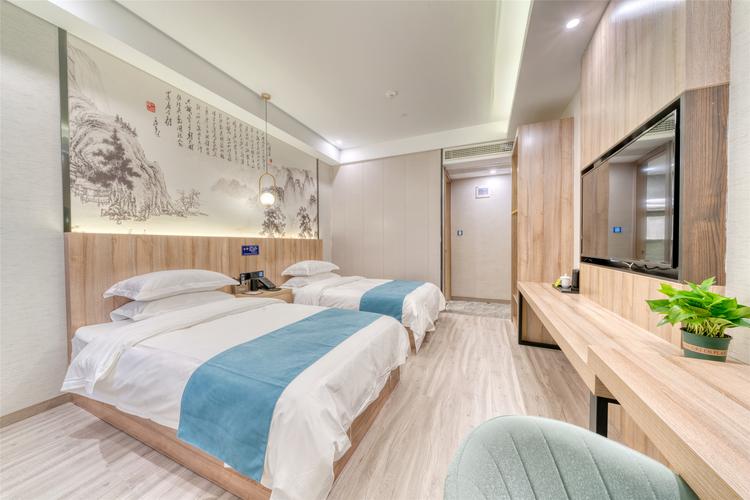 格雅杭州市余杭区智能小镇万达广场酒店商务双床房,智能房型 - 格林