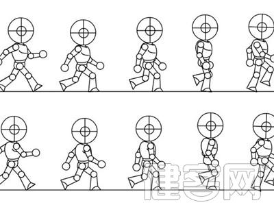 小伙伴健步走简笔画一