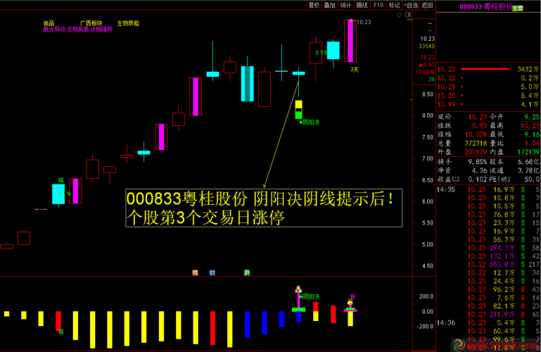 000833粤桂股份 阴线提示后!