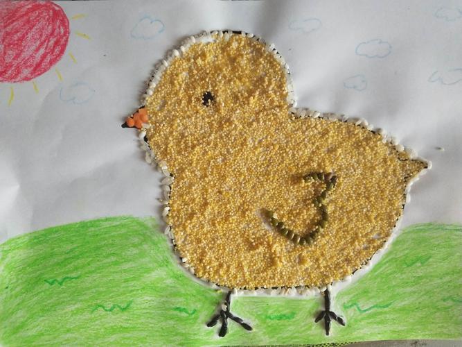 创意美术《米粒装饰画》