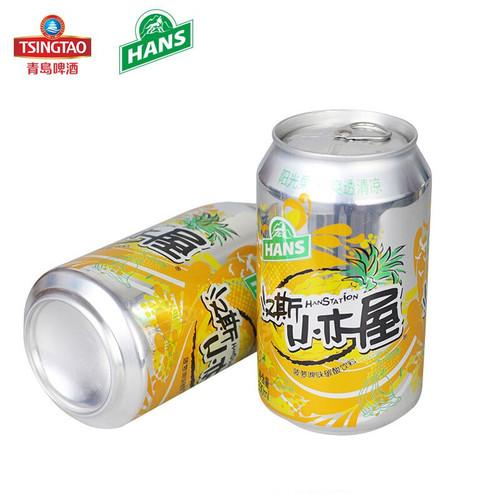 汉斯小木屋菠萝啤330ml*24听碳酸饮料罐饮青岛啤酒旗下整箱装