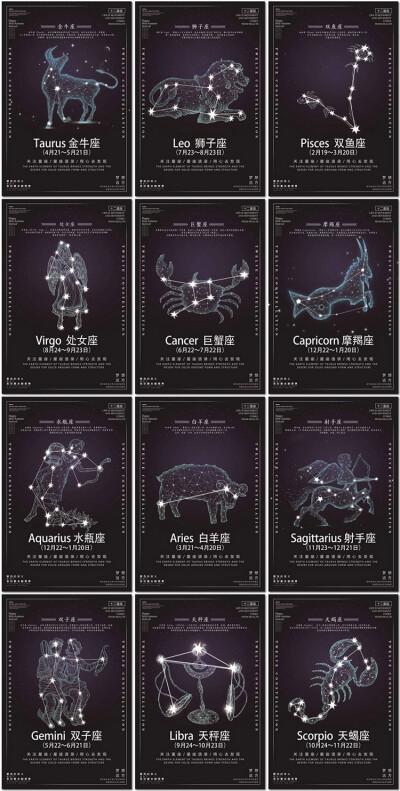 星空12星座 海报背景
